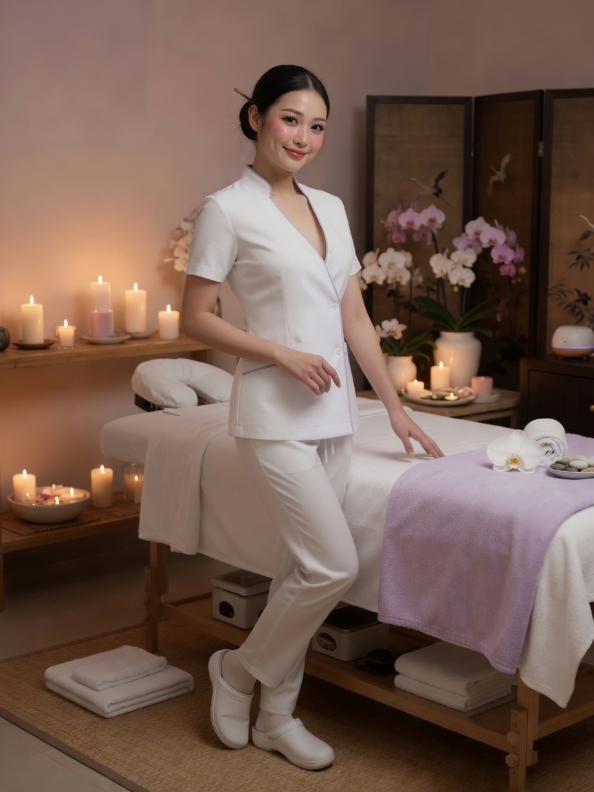 Massage therapist ready to welcome you at Lucky Relax Spa
